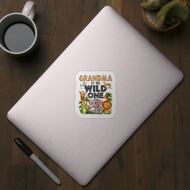 Grandma Of The Wild One Birthday 1st Safari Jungle Family by Eduardo